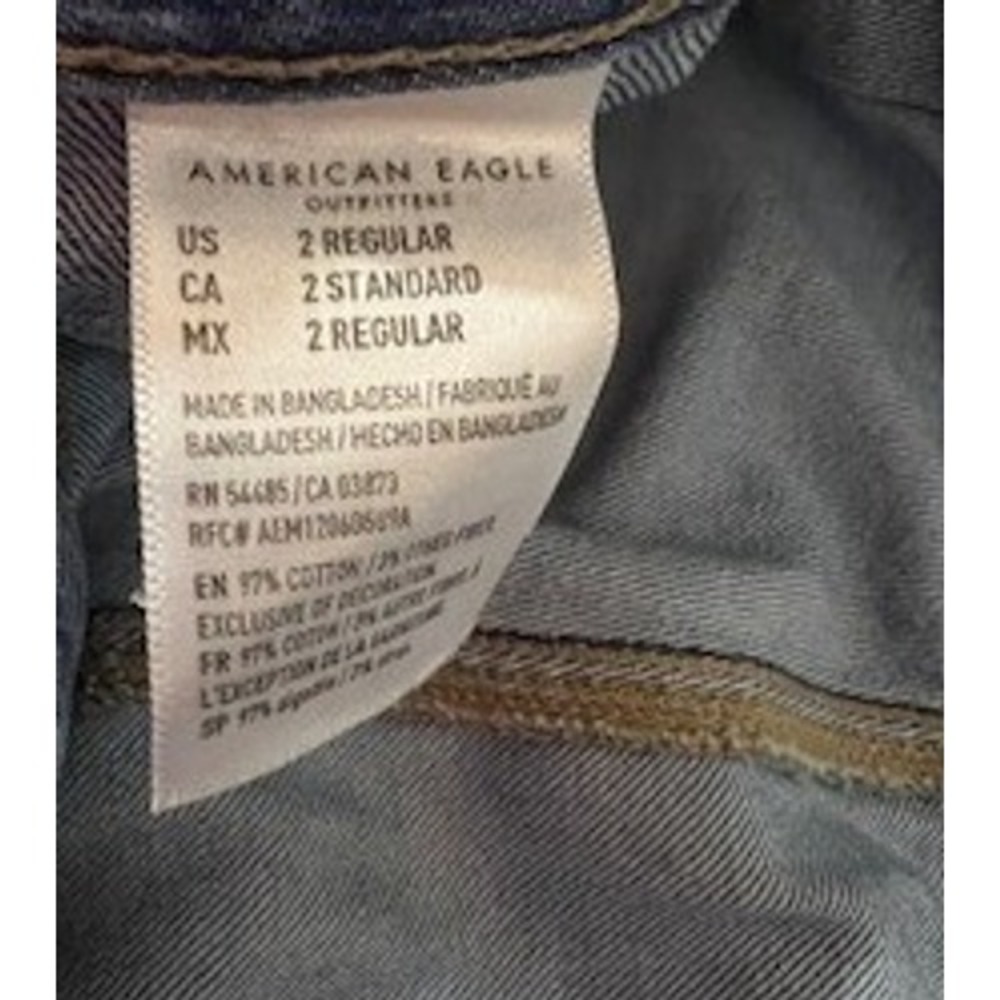 American Eagle Womens Cargo‎ Jeans Acid Light Wash Jogger Style Y2K Size 2 - Picture 8 of 8